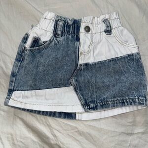 Wonder Nation Blue and White Patchwork Skirt